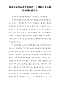 税务局学习宣传贯彻党的二十届四中全会精神感悟心得体会