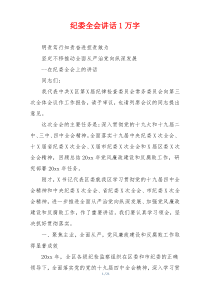 纪委全会讲话1万字