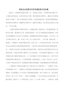 国有企业党委书记作风建设研讨发言稿