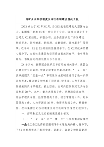国有企业四项制度及运行机制建设情况汇报