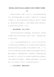 国资国企系统党内政治生活庸俗化交易化问题集中治理综述