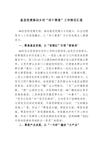 基层党建推动乡村四个聚焦工作情况汇报