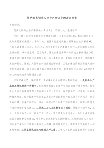 局党组书记在安全生产会议上的表态发言