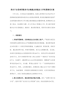 局关于全县商贸服务行业稳就业保就业工作进展情况汇报