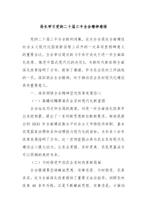 局长学习党的二十届三中全会精神感悟