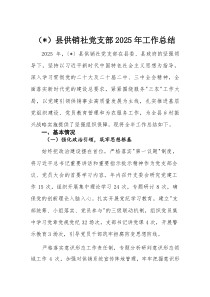 县供销社党支部2025年工作总结(材料)