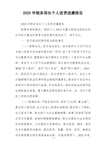 2025年税务局长个人述责述廉报告