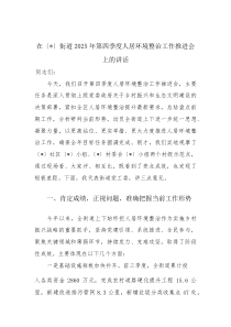 在街道2025年第四季度人居环境整治工作推进会上的讲话(材料)