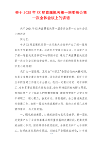 关于2025年XX局直属机关第一届委员会第一次全体会议上的讲话