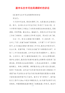 副市长在市司法局调研时的讲话