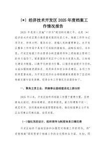 经济技术开发区2025年度档案工作情况报告(材料)