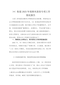 街道2025年度移风易俗专项工作情况报告(材料)