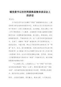 镇党委书记在村两委换届集体谈话会上的讲话(材料)