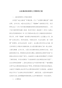 全县推进造林绿化工程情况汇报