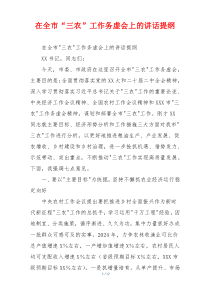 在全市“三农”工作务虚会上的讲话提纲