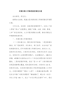 河湖长制工作推进落实情况汇报