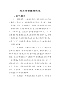 河长制工作推进落实情况汇报