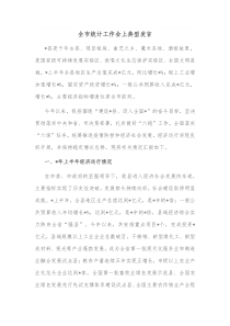 全市统计工作会上典型发言