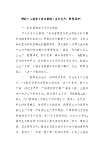 理论中心组学习发言提纲安全生产耕地保护