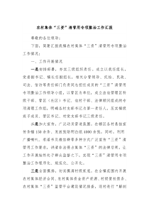 农村集体三资清管用专项整治工作汇报