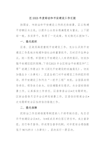 区20XX年度综治和平安建设工作汇报
