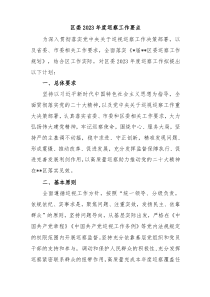 区委20XX年度巡察工作要点