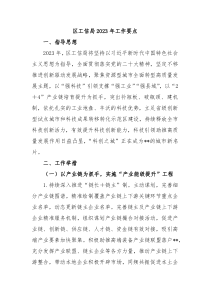 区工信局20XX年工作要点