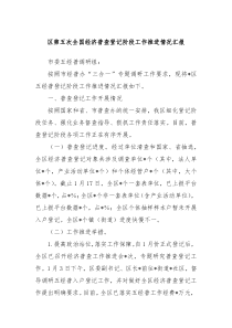 区第五次全国经济普查登记阶段工作推进情况汇报