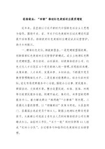 经验做法四新推动红色美丽村庄提质增效