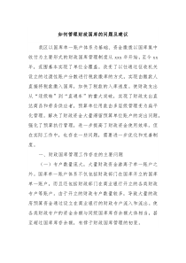 如何管理财政国库的问题及建议