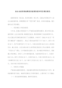 结合当前形势统筹抓好疫情防控和项目建设情况汇报