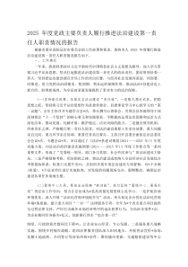 2025年度党政主要负责人履行推进法治建设第一责任人职责情况的报告(参考)