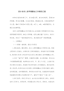 某乡农村人居环境整治工作情况汇报