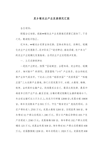 某乡镇农业产业发展情况汇报