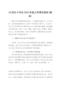 XX区红十字会2025年度工作情况报告(参考)