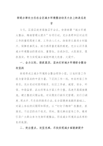 街道办事处主任在全区城乡环境整治动员大会上的表态发言