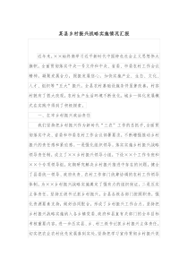 某县乡村振兴战略实施情况汇报