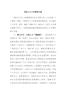 某县人才工作情况汇报