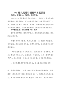 县党建亮点工作汇报：强化党建引领 奏响发展强音(参考)