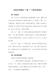 某县医疗保障局三重一大事项议事规则