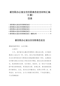 新任职办公室主任任职表态发言材料汇编（5篇）(参考)