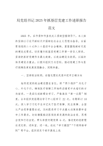 机关单位党组书记2025年抓基层党建工作述职报告范文(参考)