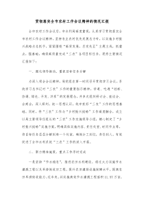 贯彻落实全市农村工作会议精神的情况汇报