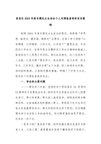 某县长20XX年度专题民主生活会个人对照检查剖析发言提纲