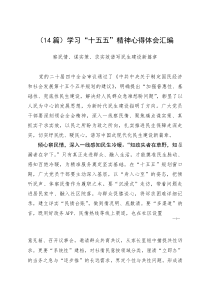 （14篇）学习“十五五”精神心得体会汇编(参考)