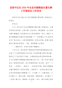 县委书记在2025年全县问题楼盘处置化解工作推进会上的讲话