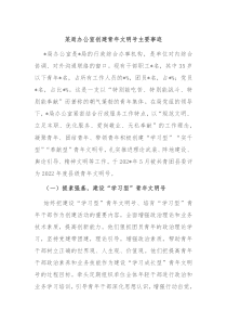 某局办公室创建青年文明号主要事迹