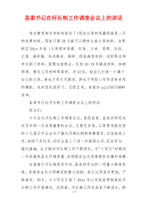 县委书记在河长制工作调度会议上的讲话