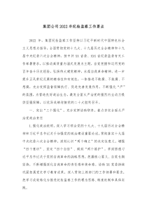 集团公司20XX年纪检监察工作要点