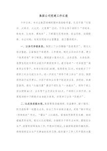 集团公司党建工作汇报